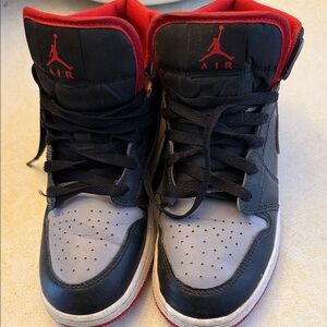 Air Jordan Black and Red High-Top Sneakers